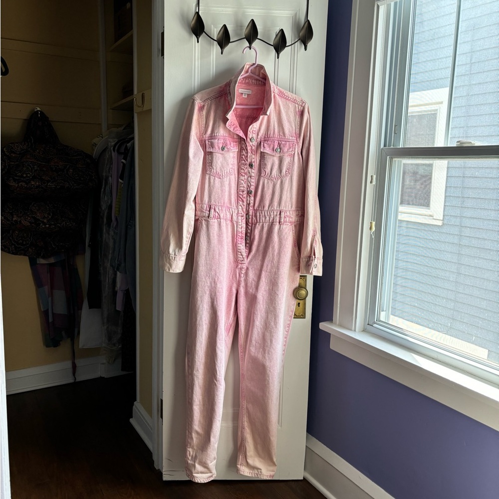 Topshop NWOT Dusty Pink Denim Jumpsuit